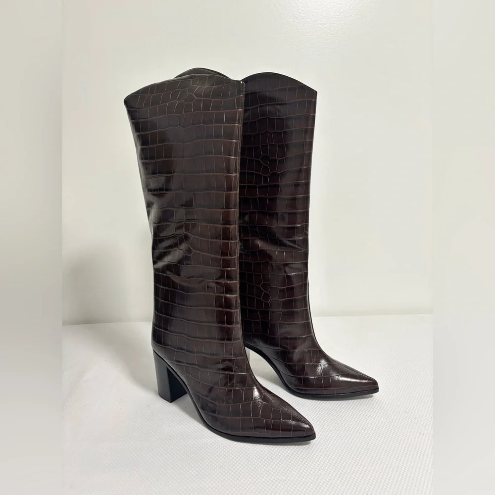 NEW SCHUTZ MARYANA BLOCK BOOT Women’s Size: 10.5B Dark Chocolate